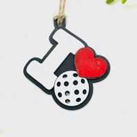 Pickleball I Love Sports Car Charm - Team Spirit Hanging Ornament - Glowforge