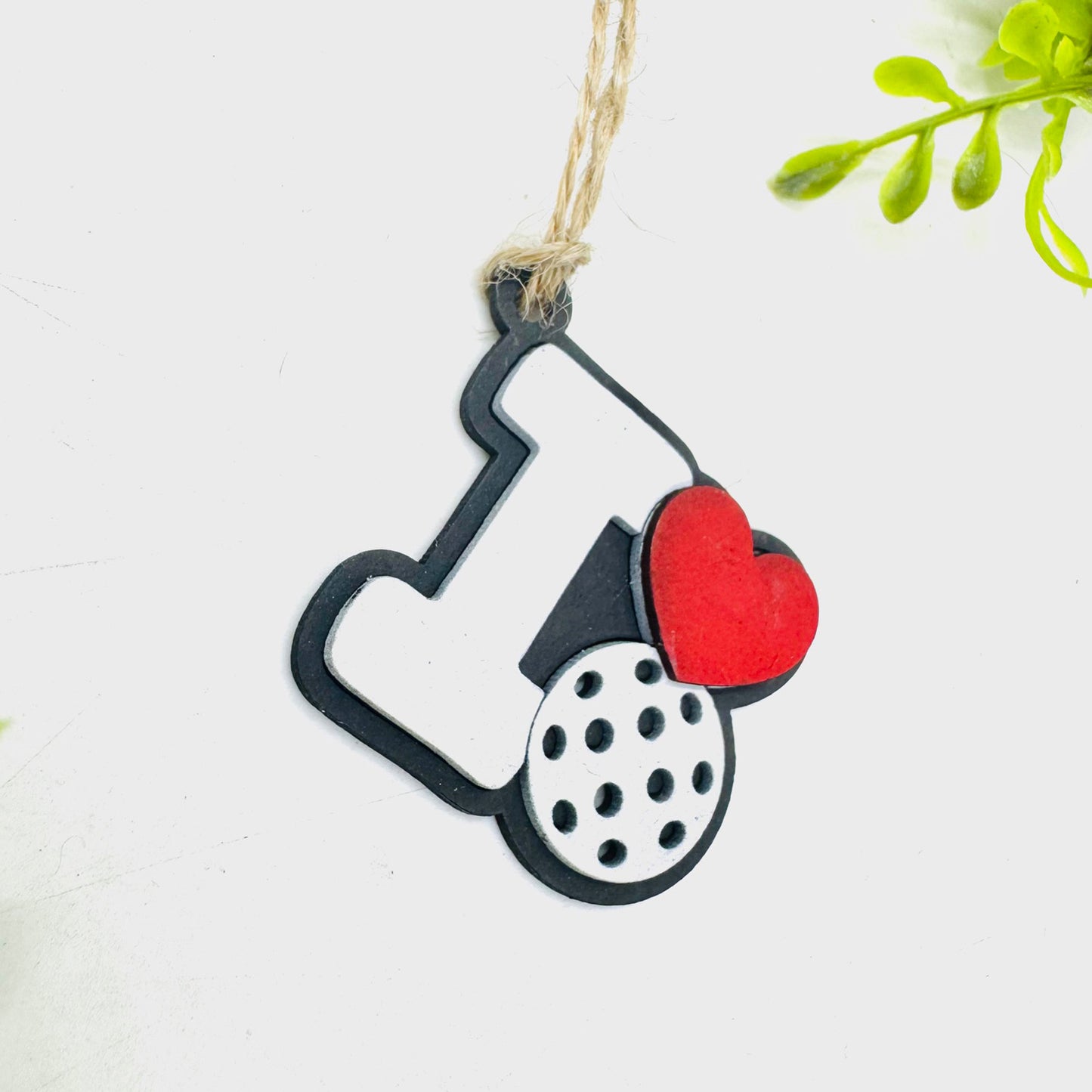 Pickleball I Love Sports Car Charm - Team Spirit Hanging Ornament - Glowforge