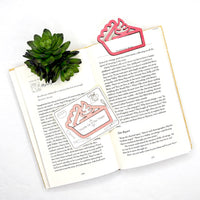 Pie Slice Shaped Bookmark with Card Backer - Paperclip - Snack Bag Closure - Glowforge