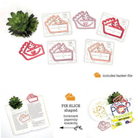 Pie Slice Shaped Bookmark with Card Backer - Paperclip - Snack Bag Closure - Glowforge