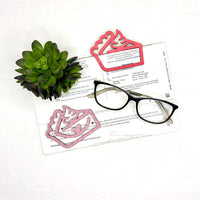 Pie Slice Shaped Bookmark with Card Backer - Paperclip - Snack Bag Closure - Glowforge