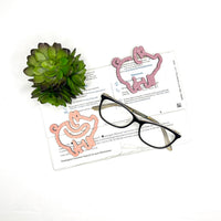 Pig Shaped Bookmark with Card Backer - Paperclip - Snack Bag Closure - Glowforge