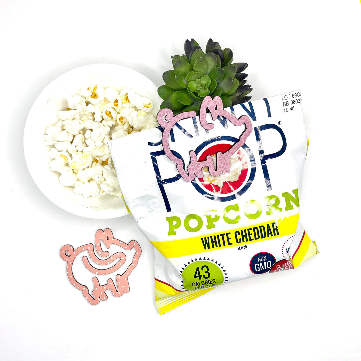 Pig Shaped Bookmark with Card Backer - Paperclip - Snack Bag Closure - Glowforge