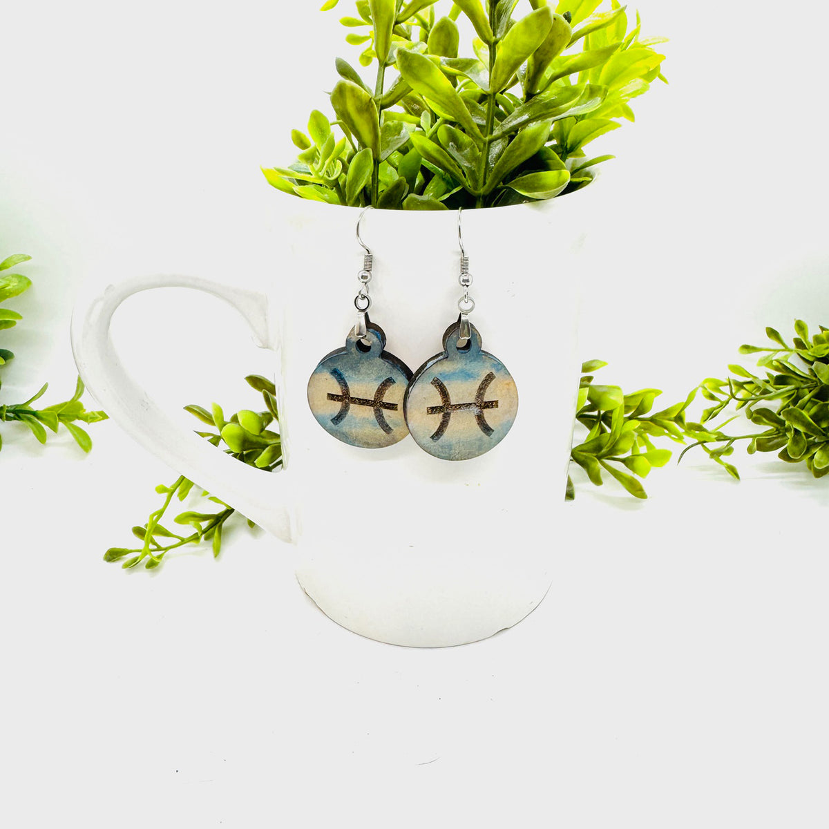 Pisces Zodiac Astrology Dangle Earrings - Glowforge