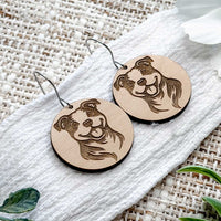 Pitbull Engraved Disc Earrings - Glowforge