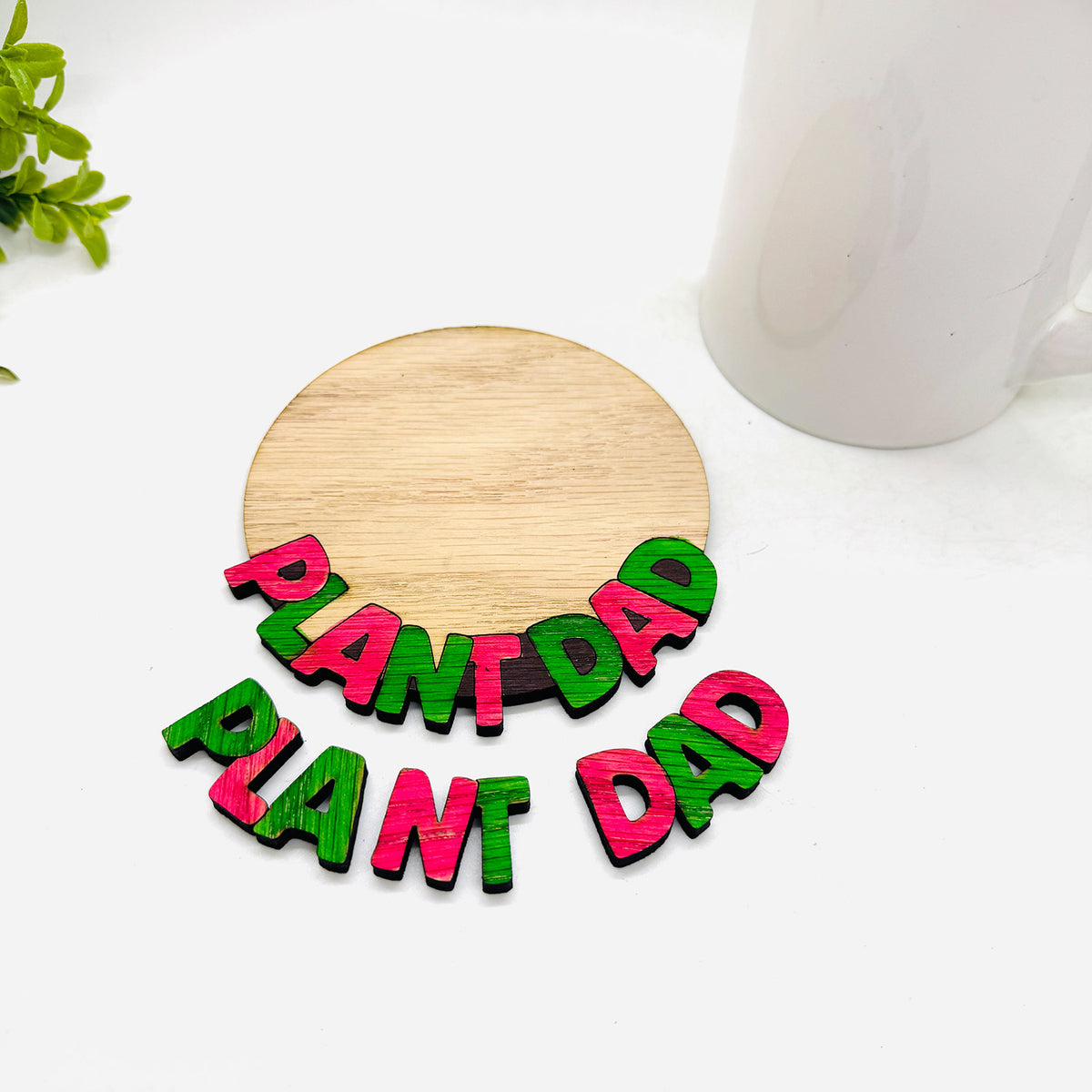 Playful Plant Dad Coaster Plant Pot Holder (1 or 2 Layers) - Glowforge