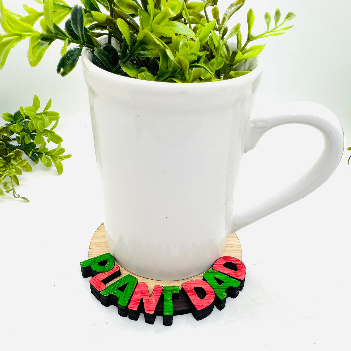 Playful Plant Dad Coaster Plant Pot Holder (1 or 2 Layers) - Glowforge