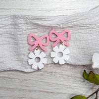 Playful Spring Bow and Daisy Earrings - Glowforge