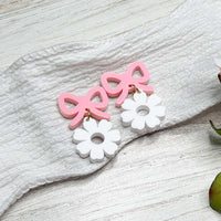 Playful Spring Bow and Daisy Earrings - Glowforge