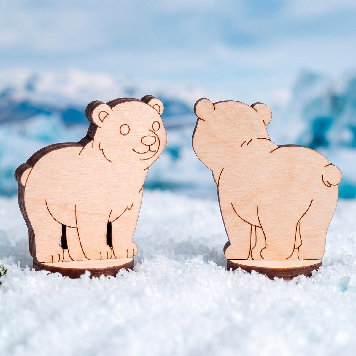 Polar Bear Toy Miniature - Arctic Animal Figure for Play & Painting - Glowforge