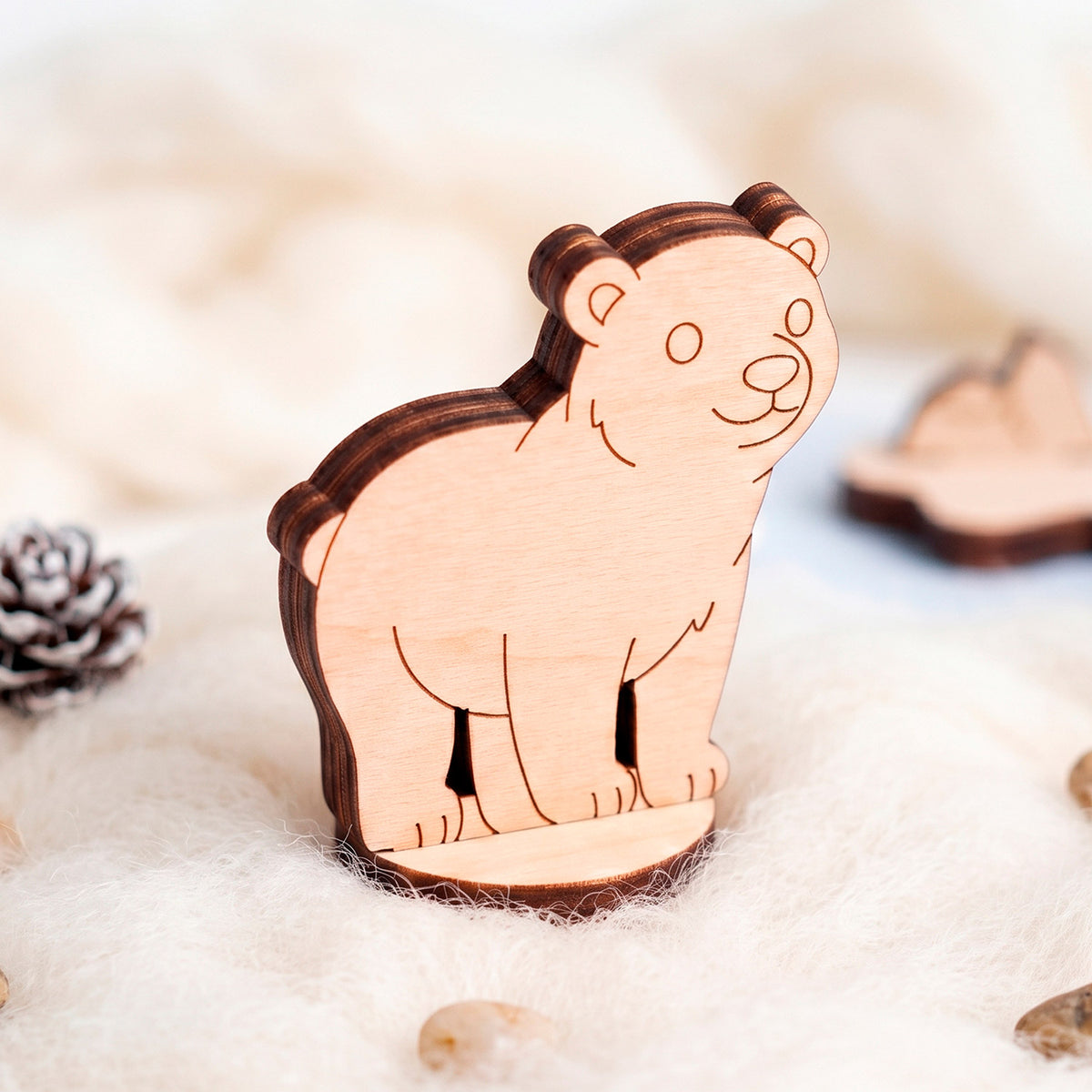 Polar Bear Toy Miniature - Arctic Animal Figure for Play & Painting - Glowforge