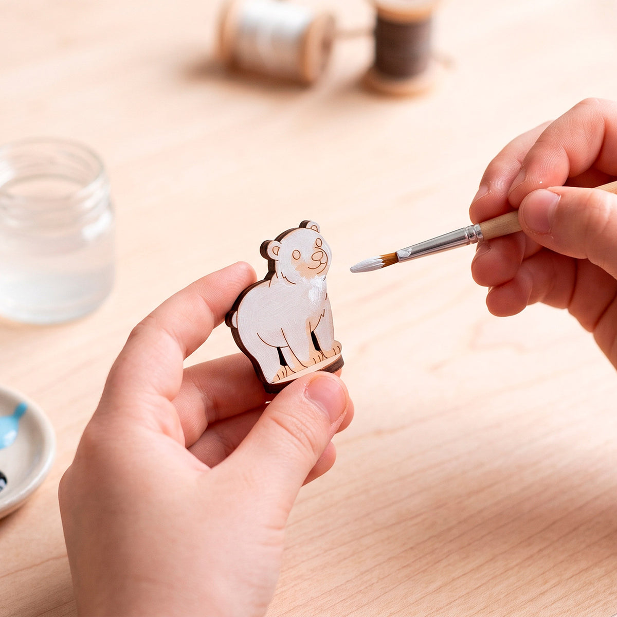 Polar Bear Toy Miniature - Arctic Animal Figure for Play & Painting - Glowforge