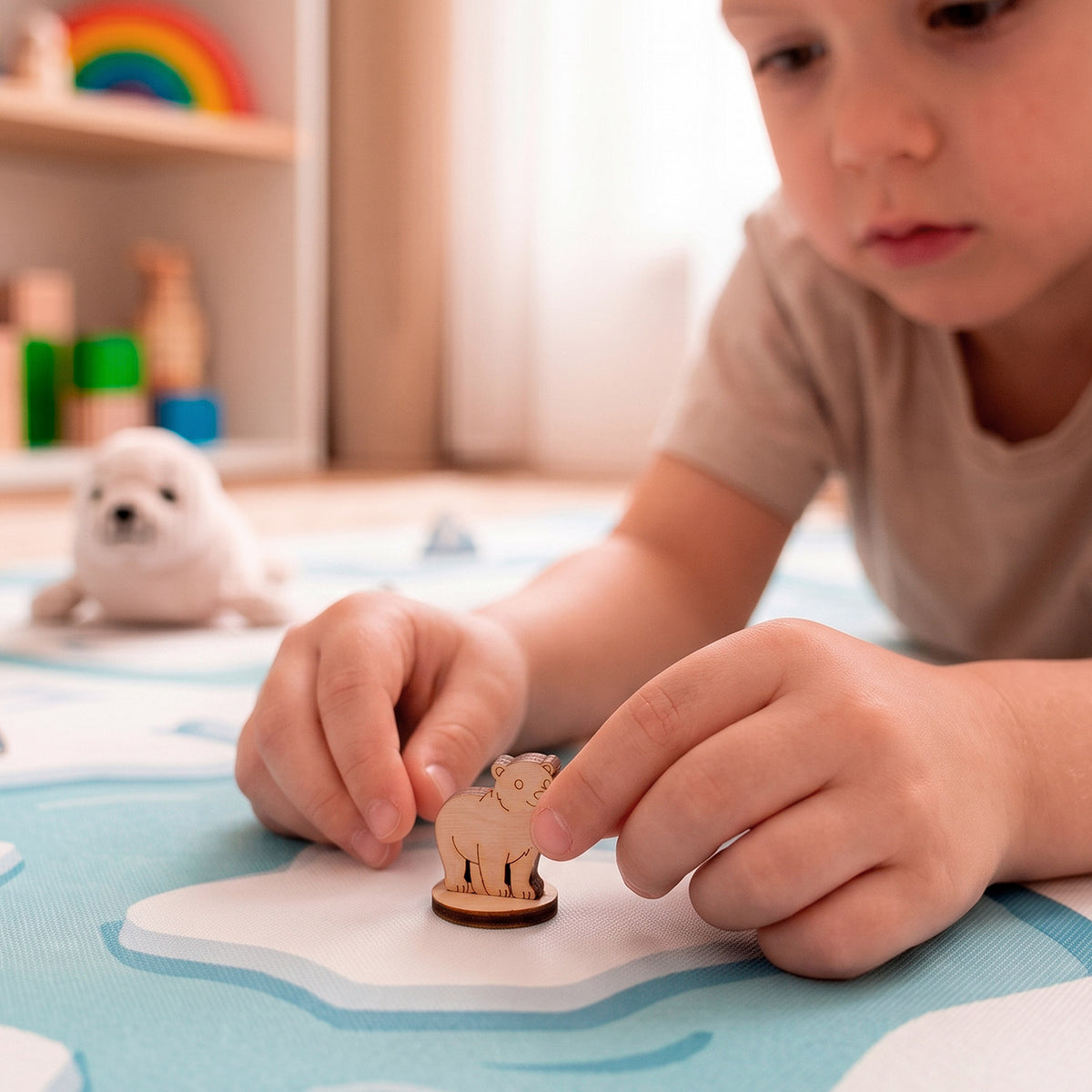 Polar Bear Toy Miniature - Arctic Animal Figure for Play & Painting - Glowforge