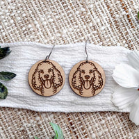 Poodle Engraved Disc Earrings - Glowforge
