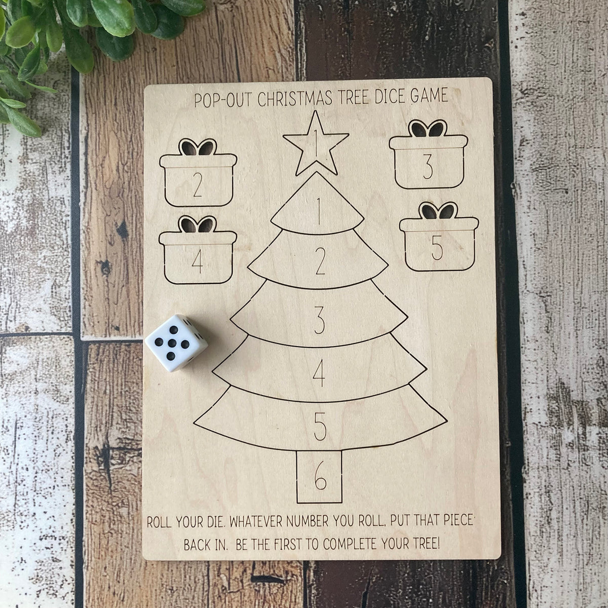 Pop Out Christmas Tree Dice Game - Glowforge