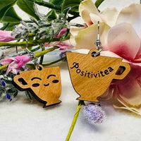 "Positivitea" Classic Teacup Earrings (Set of 2) - Glowforge