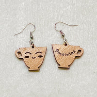 "Positivitea" Classic Teacup Earrings (Set of 2) - Glowforge