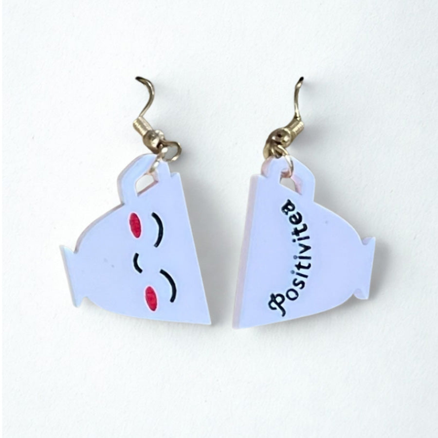 "Positivitea" Classic Teacup Earrings (Set of 2) - Glowforge