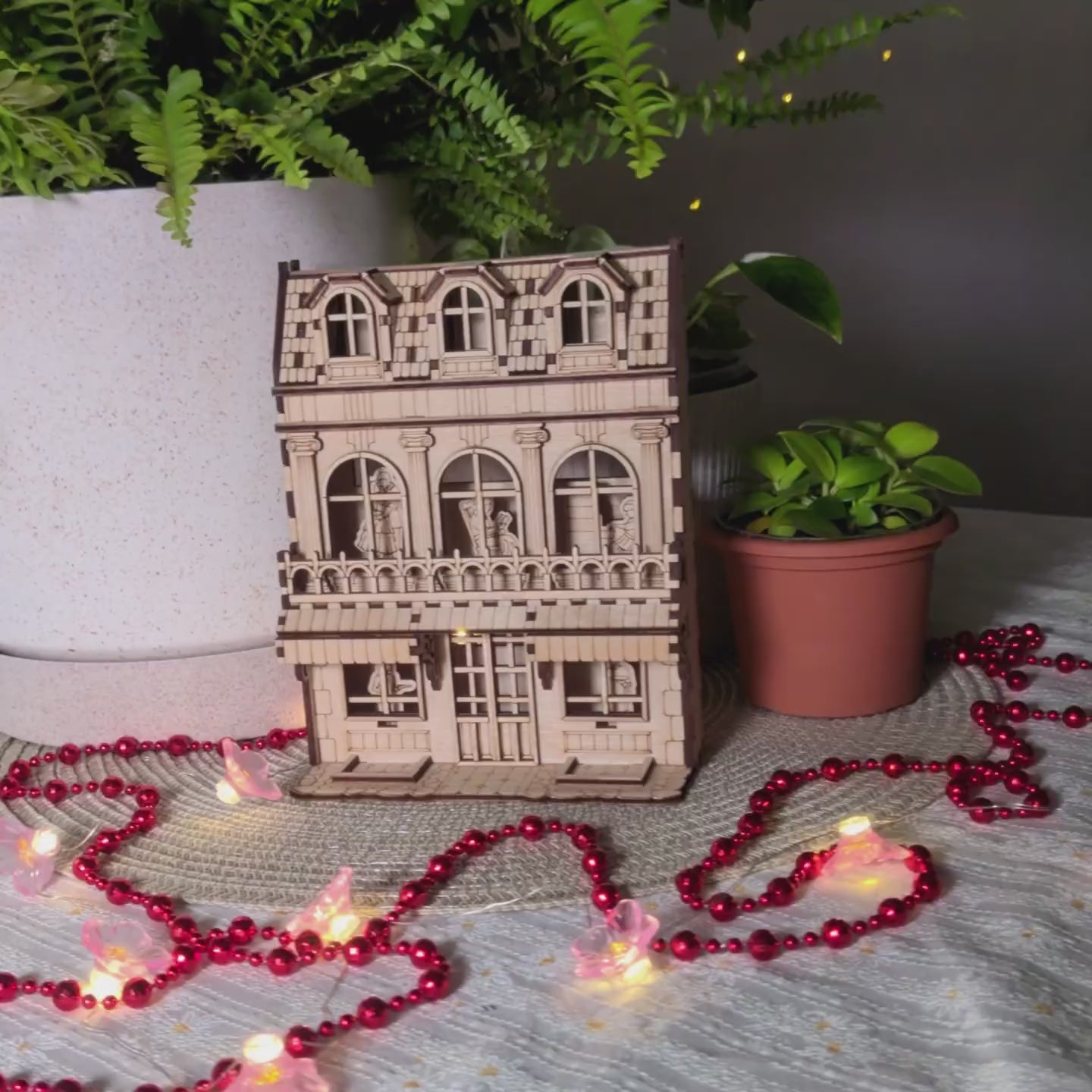 Book Nook House - Miniature Diorama with Window Silhouettes - Glowforge