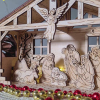 Christmas Nativity Scene – Holy Family, Angel, Animals, Star & Three Wise Men - Glowforge