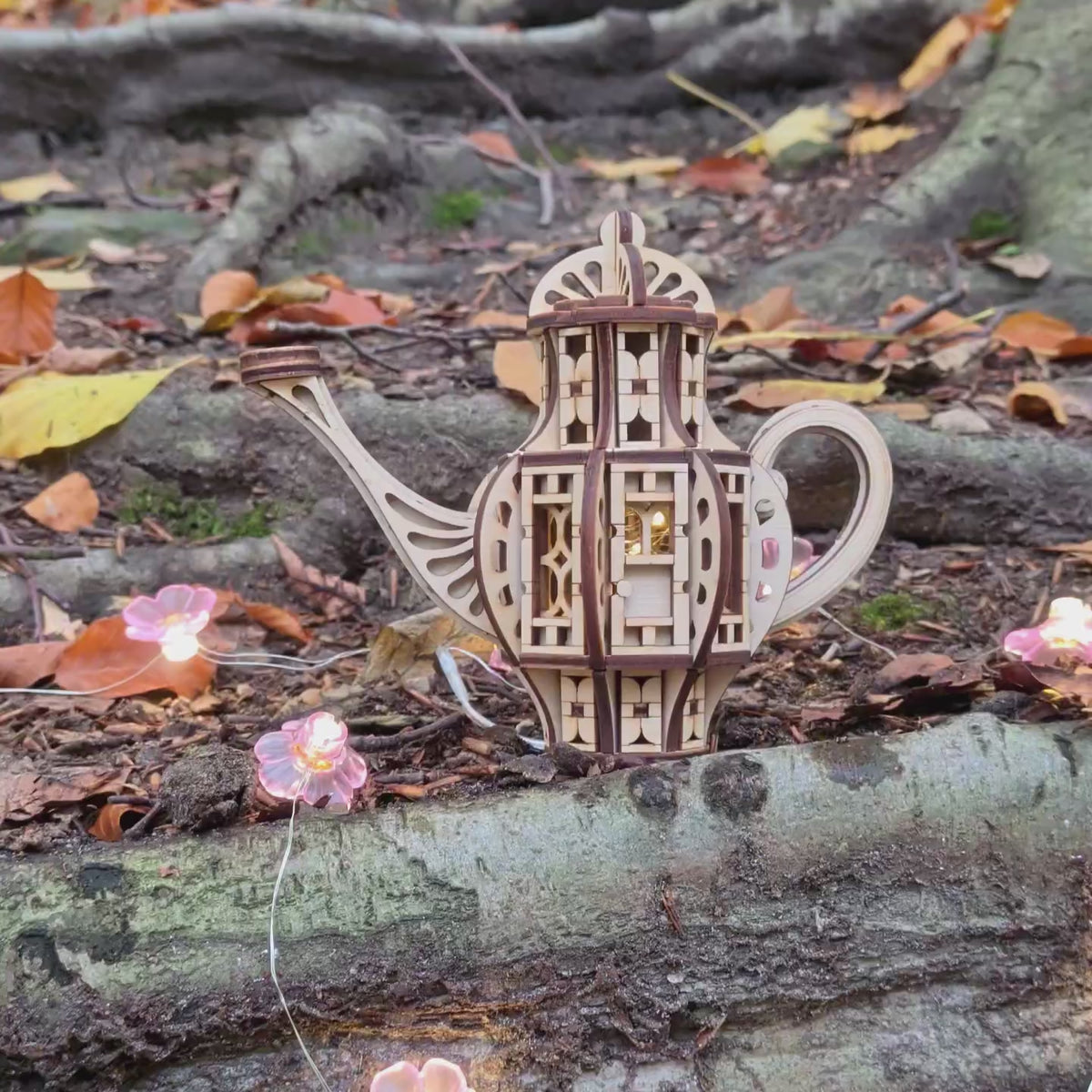 Teapot Fairy House - Miniature Storage and Shadow Box - Glowforge