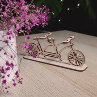 Tandem Bicycle Miniature - Double Seat Vintage-Style Model for Decor or Play