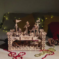 Reindeer Flight School - Whimsical Christmas Diorama with Santa's Helpers - Glowforge