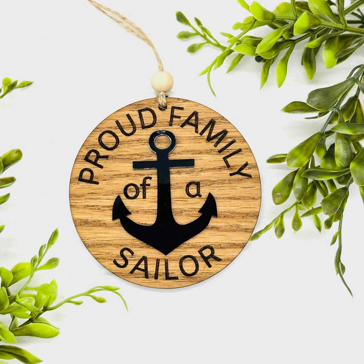 Proud Family of a Sailor 2-Layered Anchor Ornament - Glowforge