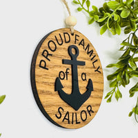 Proud Family of a Sailor 2-Layered Anchor Ornament - Glowforge
