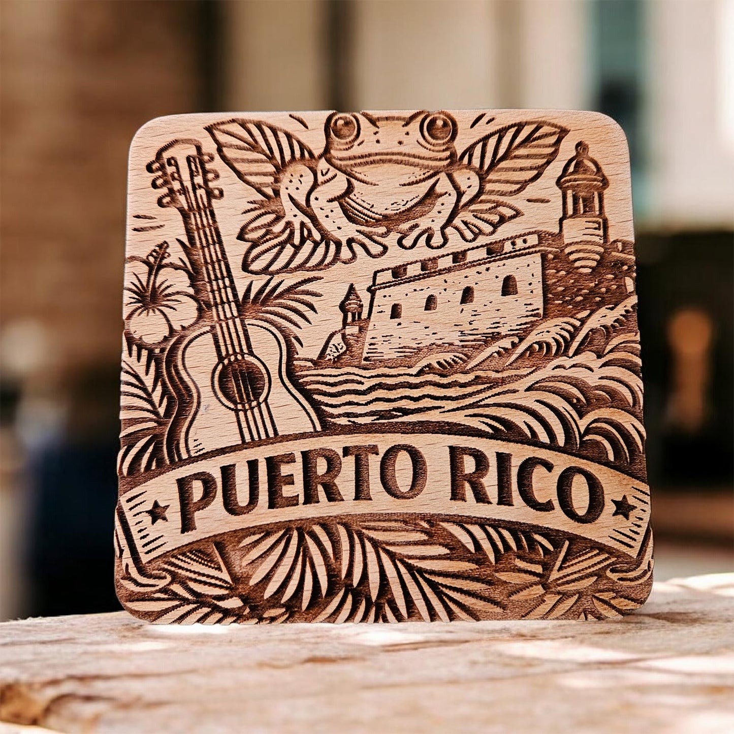 Puerto Rico Coaster Design - Glowforge