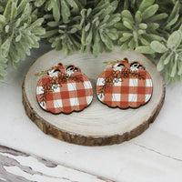Pumpkin Earrings with Floral Engrave - Fall Earrings (Set of 2 Sizes) - Glowforge