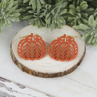 Pumpkin Earrings with Modern Chevron-Inspired Pattern - Fall Earrings (Set of 2 Sizes) - Glowforge