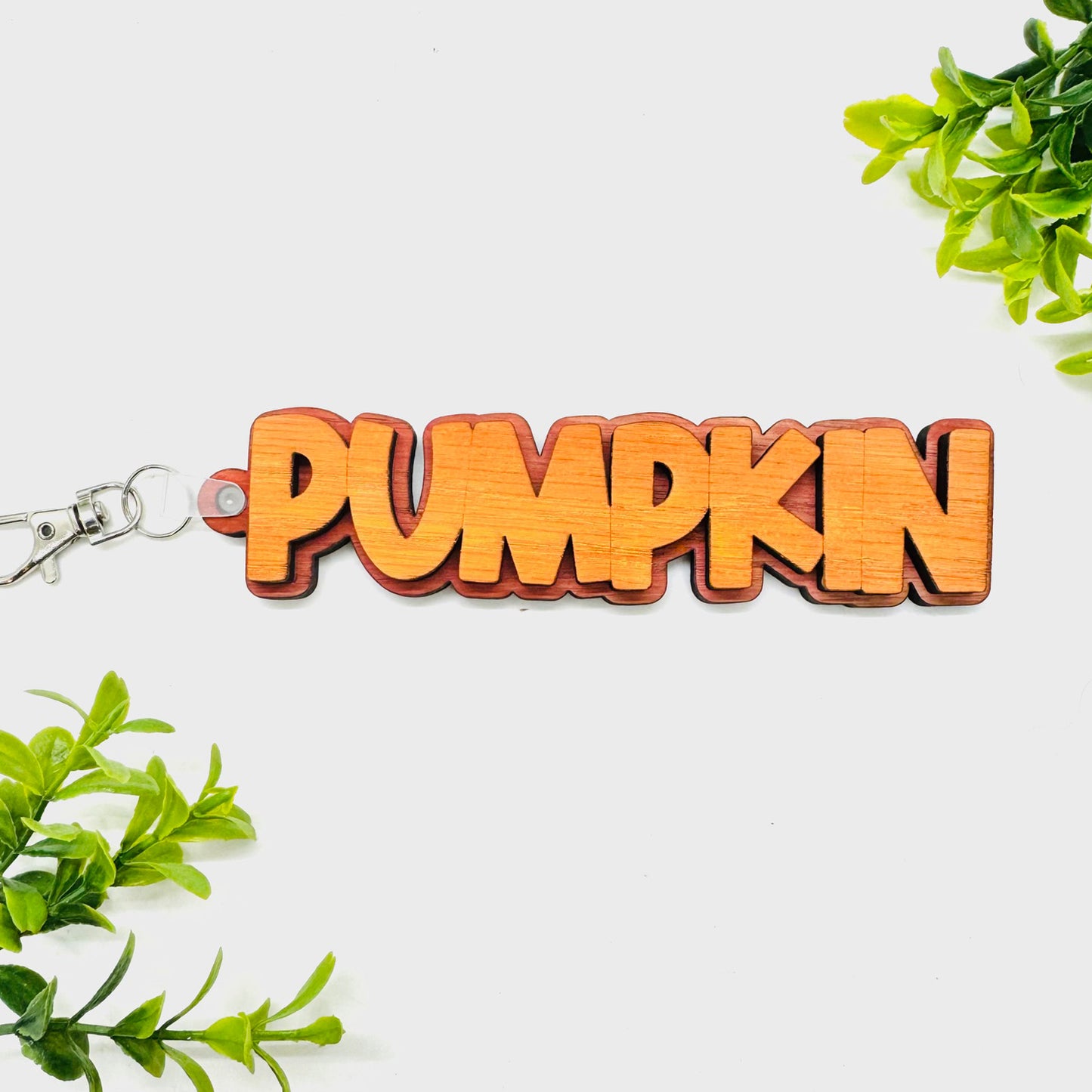 PUMPKIN Layered Word Keychain