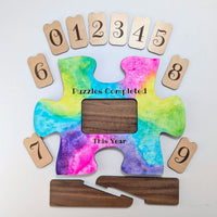 Puzzles Completed Jigsaw Tracker or Counter Shelf Sitter - Glowforge
