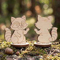 Raccoon Miniature - Woodland Dollhouse Animal & Storytelling Figure - Glowforge