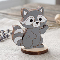 Raccoon Miniature - Woodland Dollhouse Animal & Storytelling Figure - Glowforge