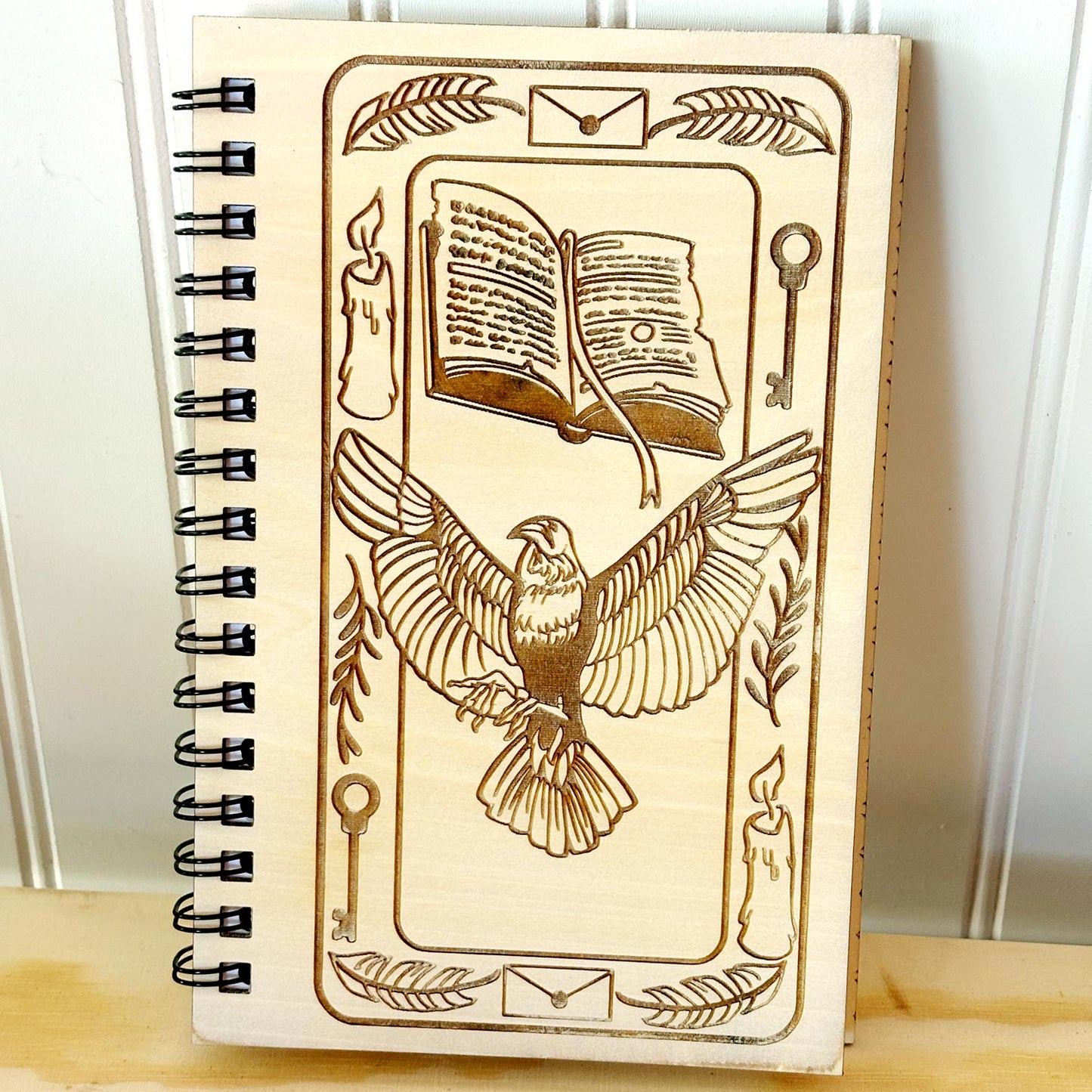 Raven Wood Sketchbook Notebook Cover - Glowforge