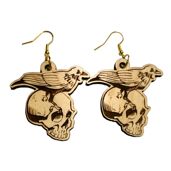 Cute Little Goth Skull Pendant Dangle Earrings, Lightweight Skulls Skeleton Halloween Creepy Statement Jewelry - Australia