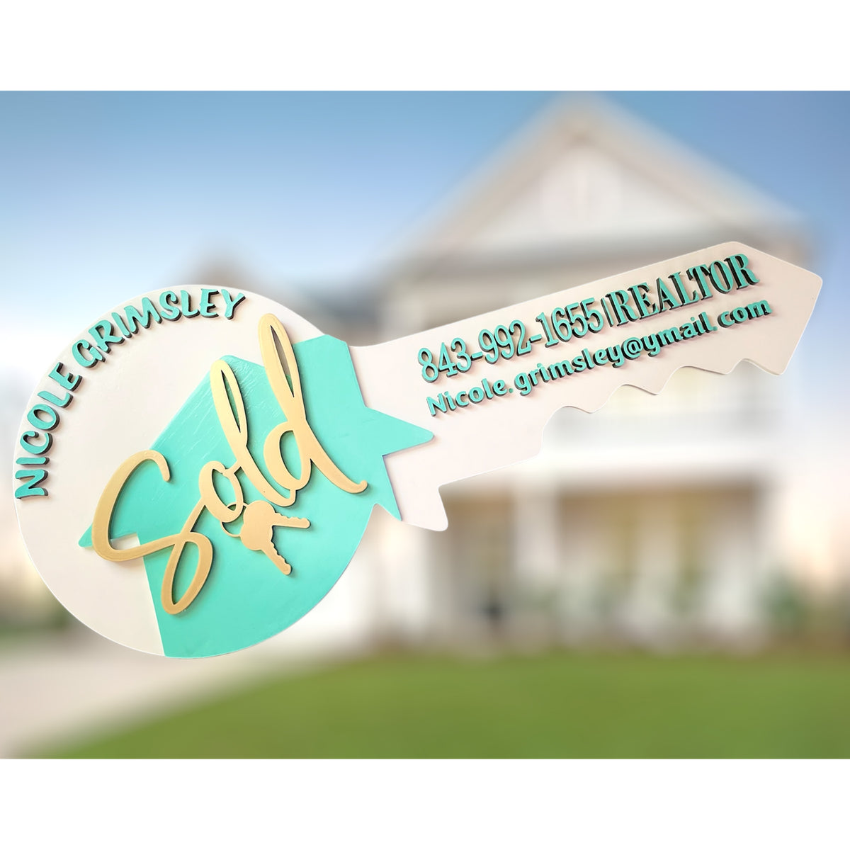 Sold Key Customizable Realtor SOLD Key Sign – Glowforge Shop