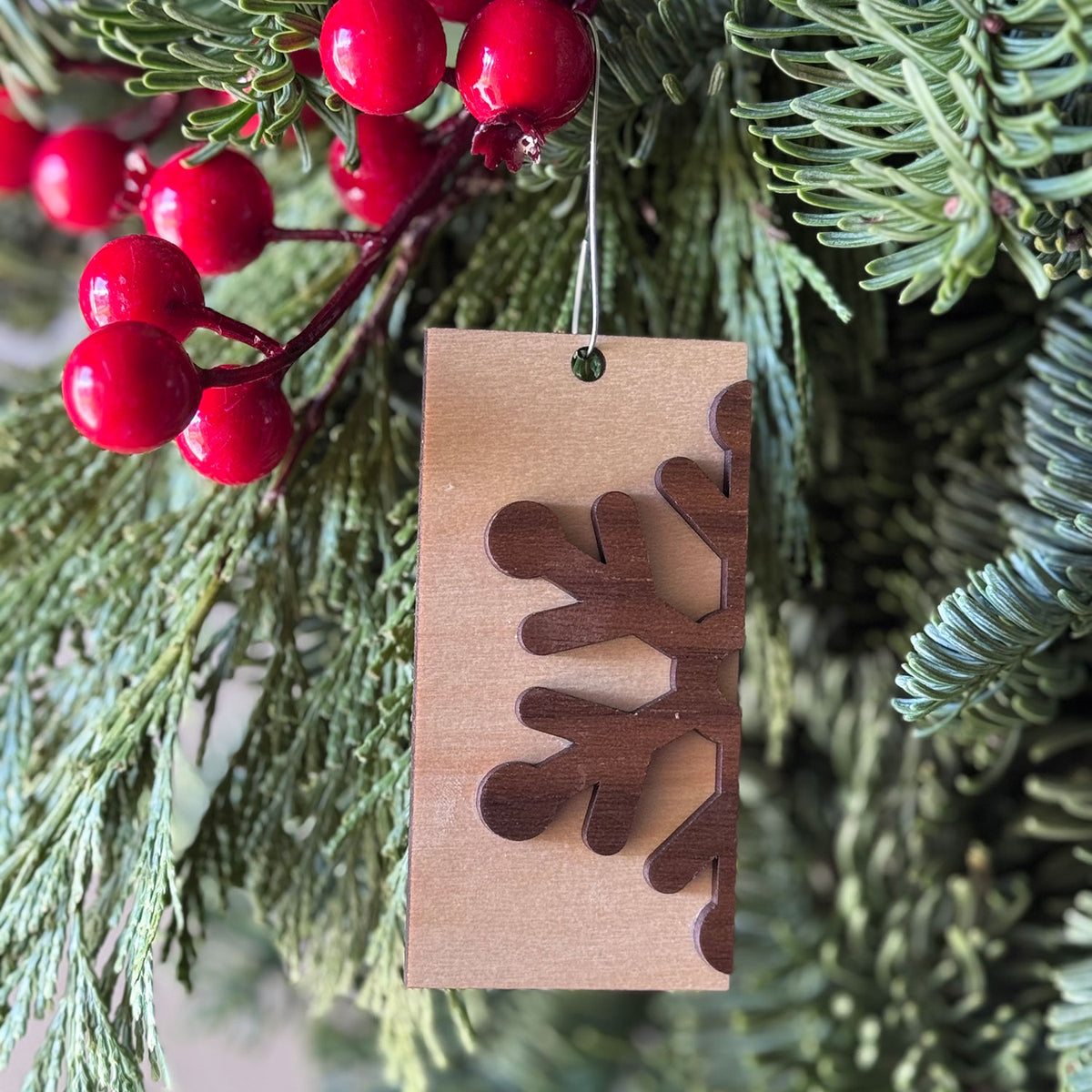 Rectangle Snowflake Ornament or Tag - Glowforge