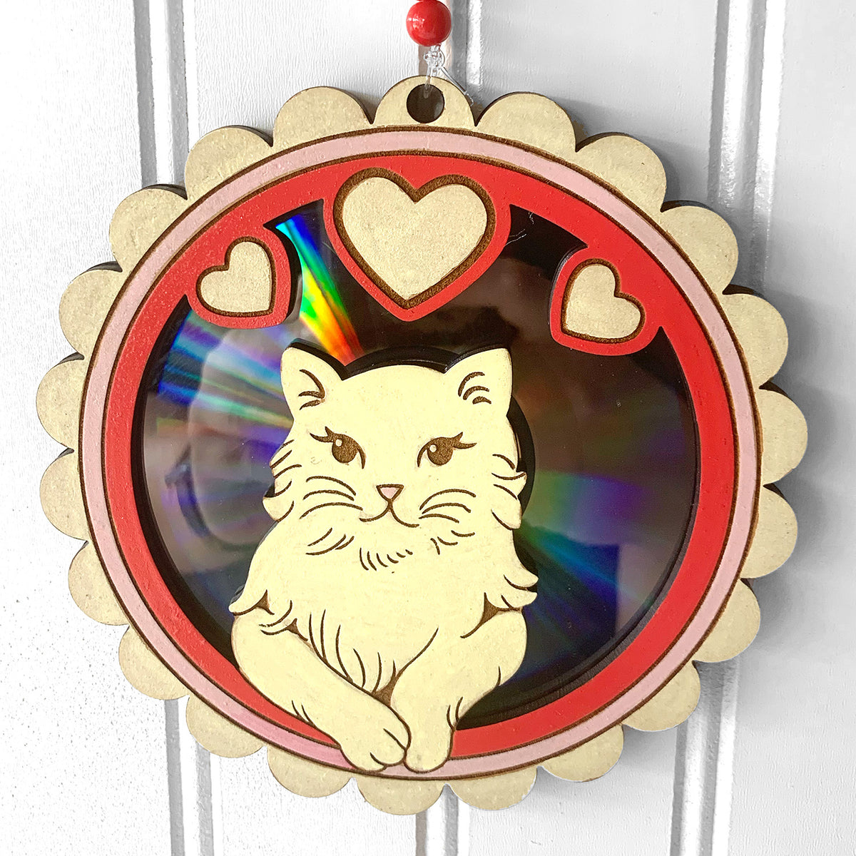 Cd Design Cat Recycle CD's Hanging Art : Cat CD Hanger – Glowforge Shop