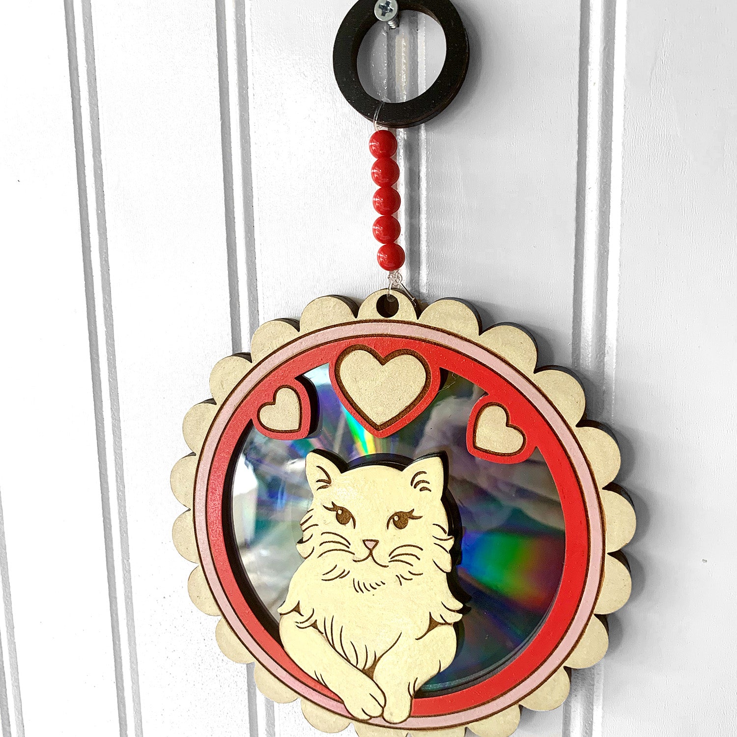 Cd Design Cat Recycle CD's Hanging Art : Cat CD Hanger – Glowforge Shop