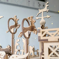 Reindeer Flight School - Whimsical Christmas Diorama with Santa's Helpers - Glowforge