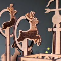 Reindeer Flight School - Whimsical Christmas Diorama with Santa's Helpers - Glowforge