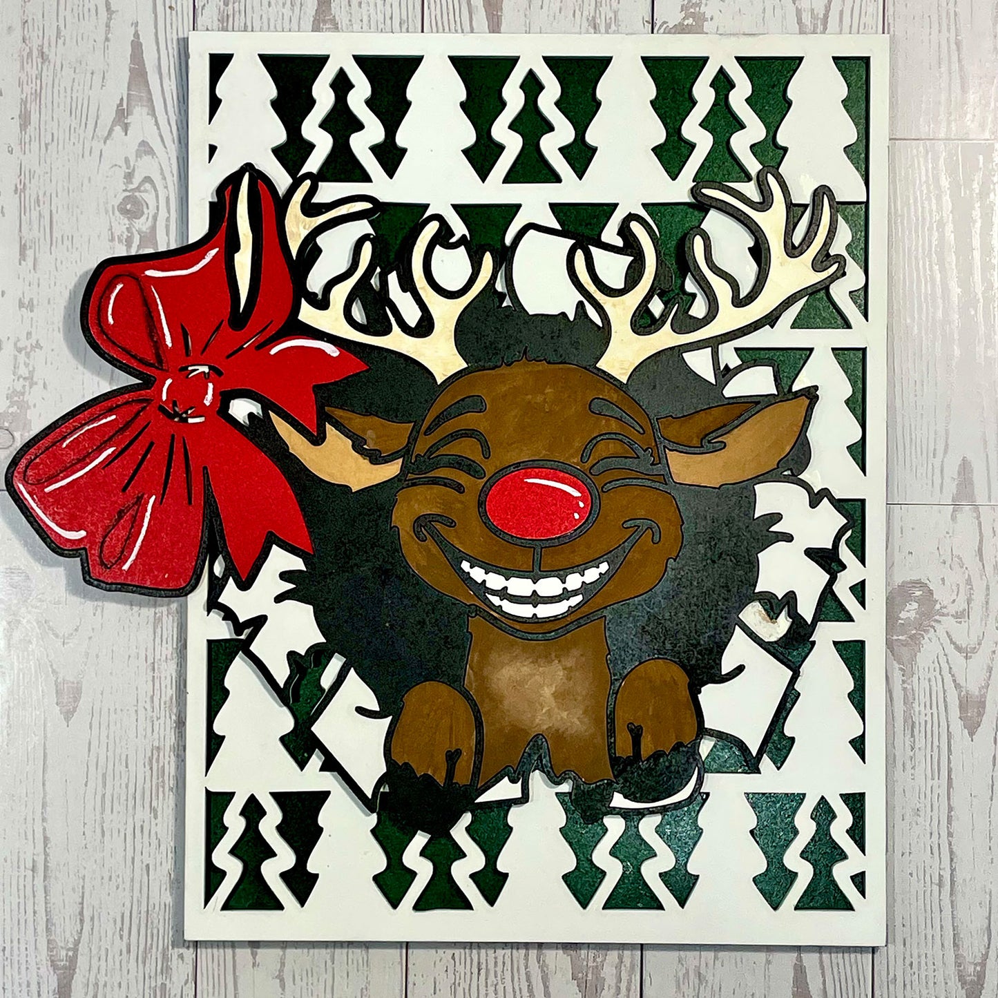 Reindeer Present Christmas Decor - Glowforge