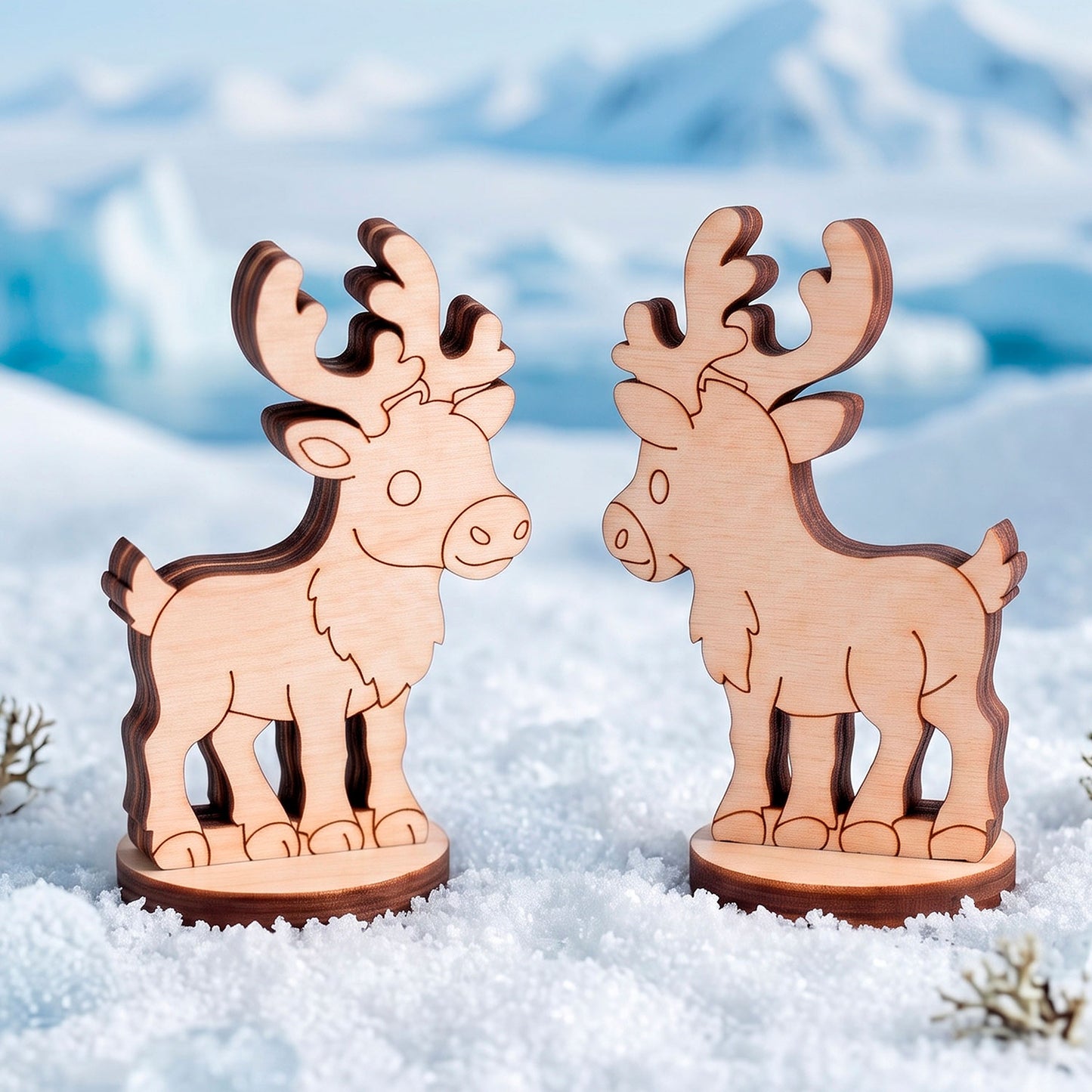 Reindeer Toy - Arctic Deer Animal Figure for Play & Painting - Glowforge