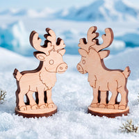 Reindeer Toy - Arctic Deer Animal Figure for Play & Painting - Glowforge