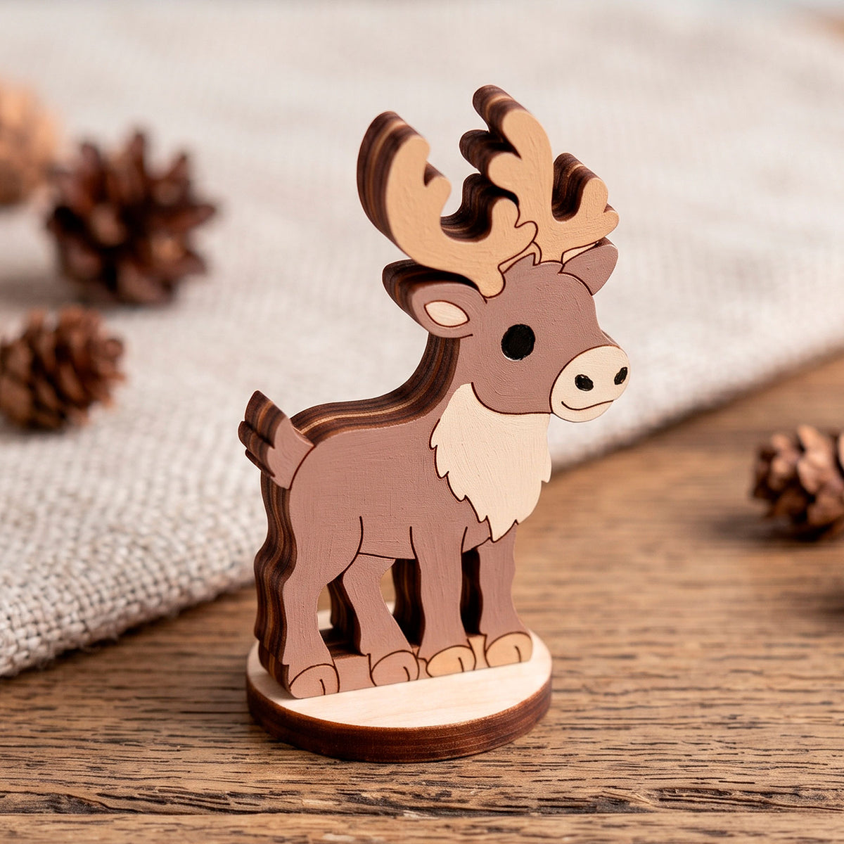Reindeer Toy - Arctic Deer Animal Figure for Play & Painting - Glowforge