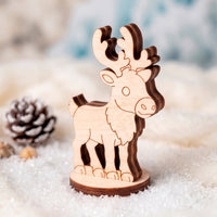 Reindeer Toy - Arctic Deer Animal Figure for Play & Painting - Glowforge