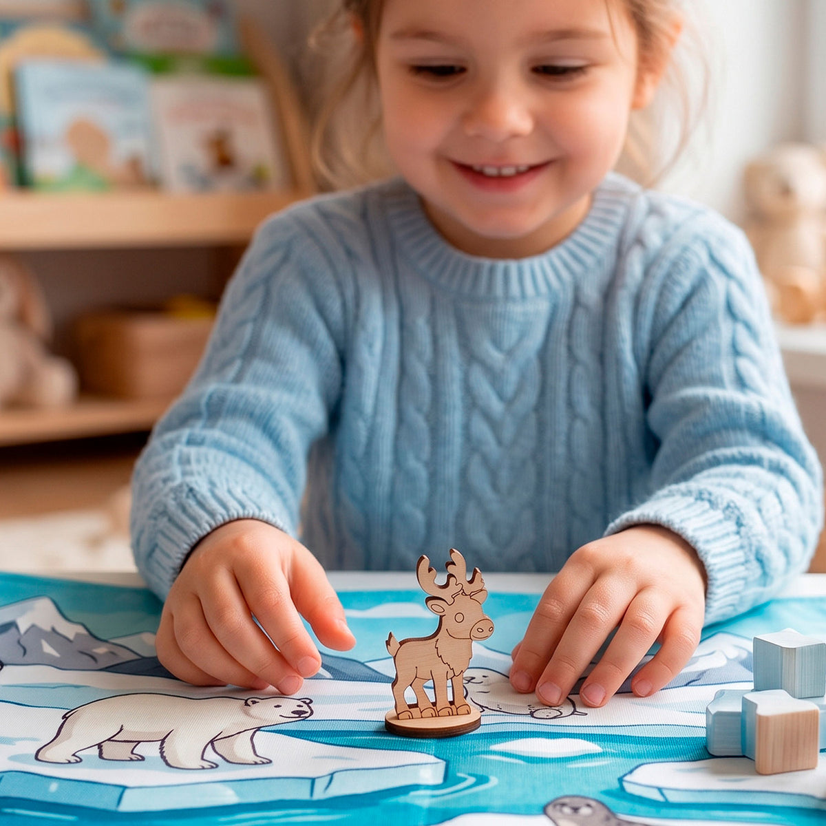 Reindeer Toy - Arctic Deer Animal Figure for Play & Painting - Glowforge